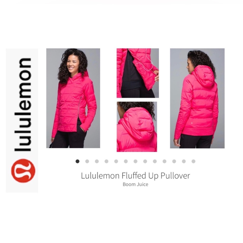 Lululemon Fluffed Up Puffy Pullout Jacket. Boom Juice/Fuchsia . Size 12